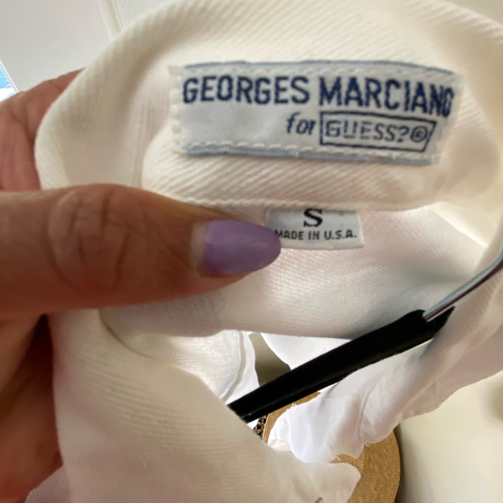 Guess Georges Marciano Cropped Denim Jean in white